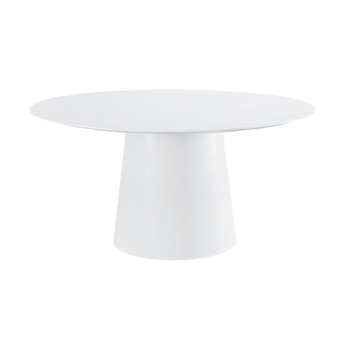 Warnar 62" Round Pedestal Dining Table White Ash