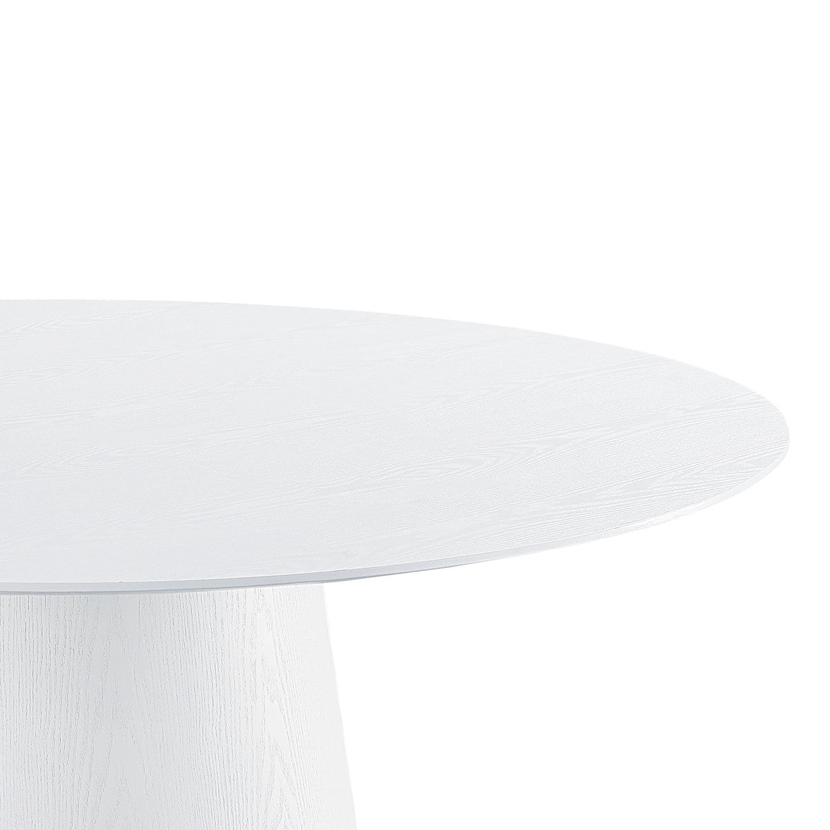 Warnar 62" Round Pedestal Dining Table White Ash