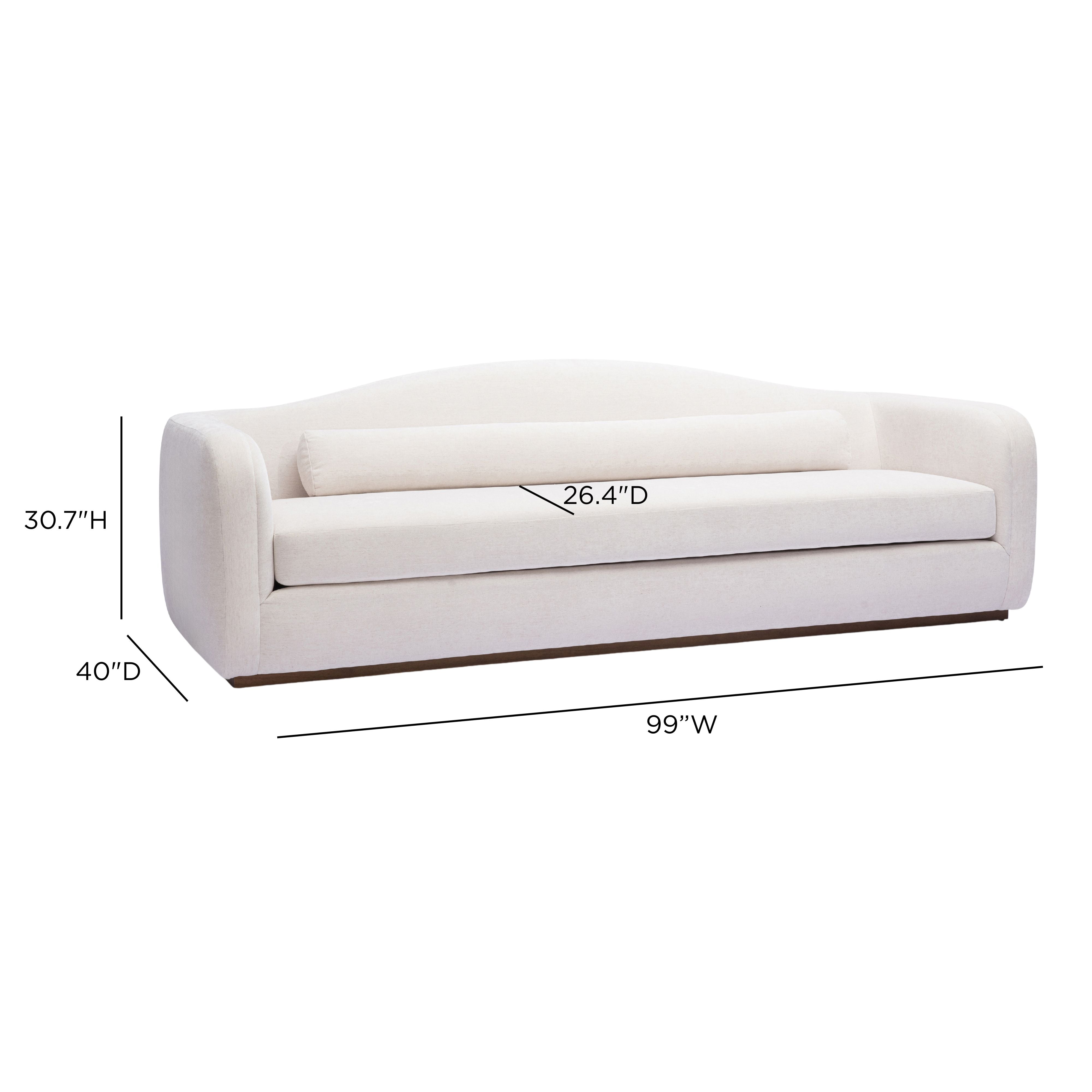 Camille 99" Sofa - Cream - Image 6