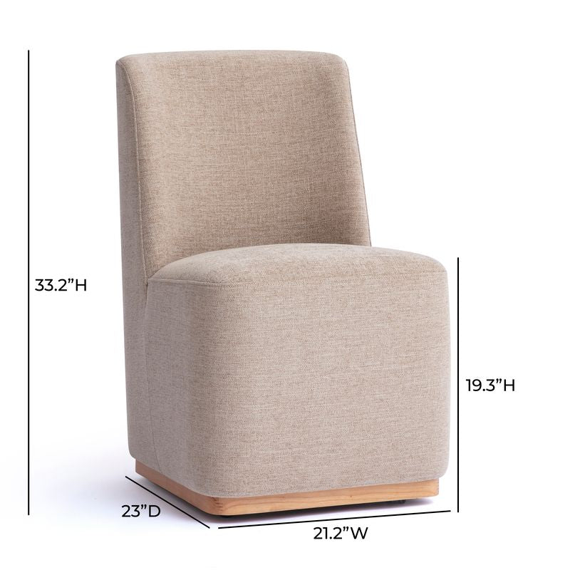 Melissa Performance Fabric Rolling Dining Chair