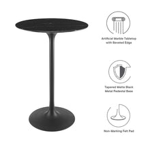 Load image into Gallery viewer, tulip bar table black top with black base