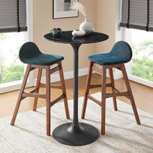 Load image into Gallery viewer, tulip bar table black top with black base