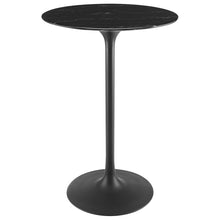 Load image into Gallery viewer, tulip bar table black top with black base