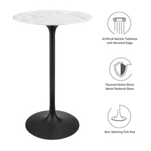 Load image into Gallery viewer, tulip bar table white top with black base