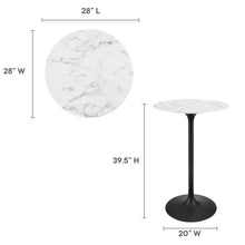 Load image into Gallery viewer, tulip bar table white top with black base