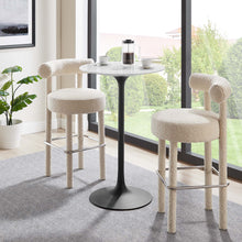 Load image into Gallery viewer, tulip bar table white top with black base