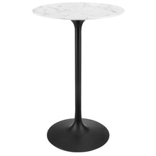 Load image into Gallery viewer, tulip bar table white top with black base