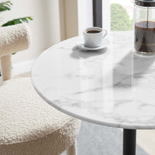 Load image into Gallery viewer, tulip bar table white top with black base