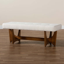 Load image into Gallery viewer, Alma Tufted Boucle and Walnut Bench
