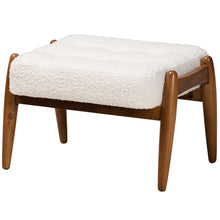 Load image into Gallery viewer, Basel Boucle and Walnut Ottoman Footstool