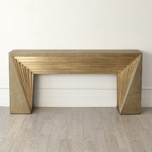Load image into Gallery viewer, Deco 72&quot; Console Table Brass Sheeting