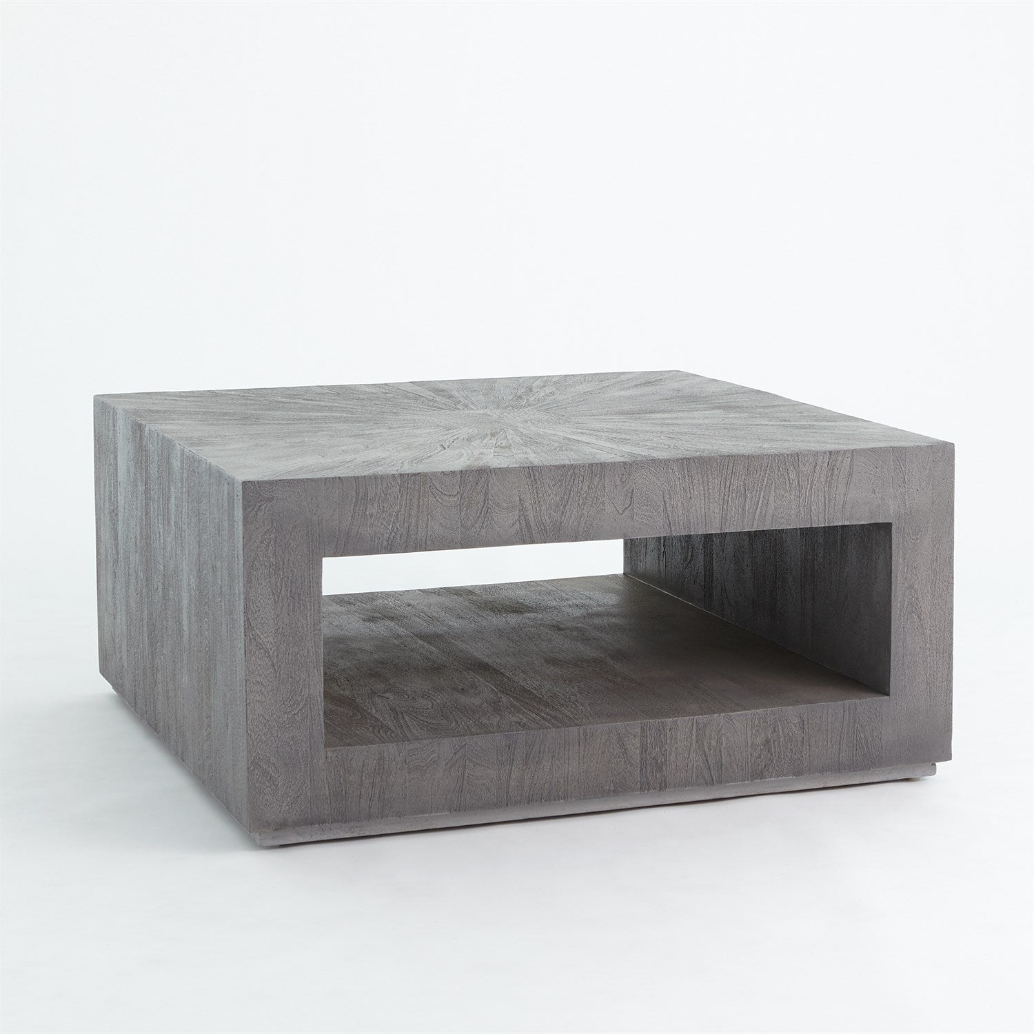 Driftwood 38" Square Coffee Table Grey
