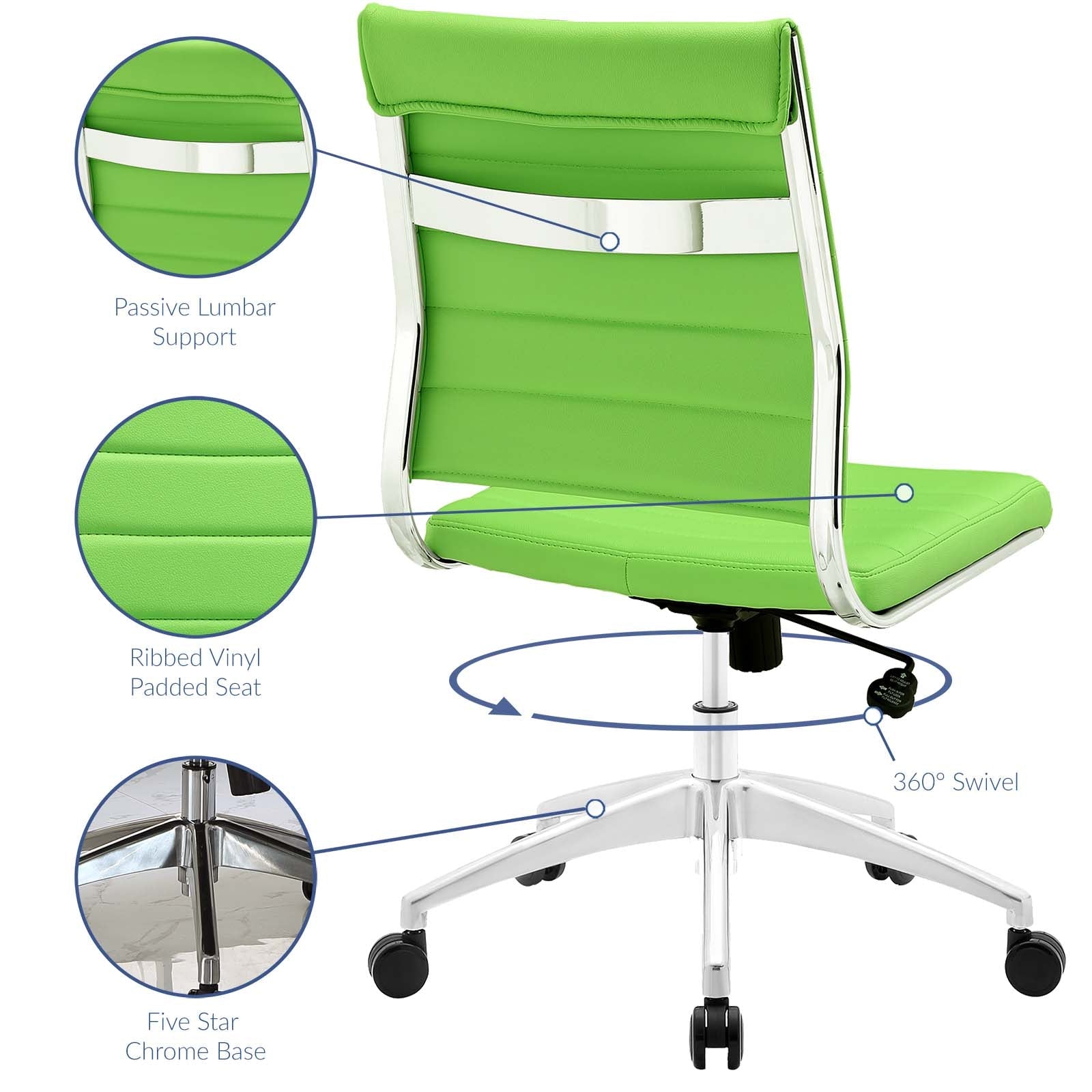 Deluxe Armless Mid Back Office Chair