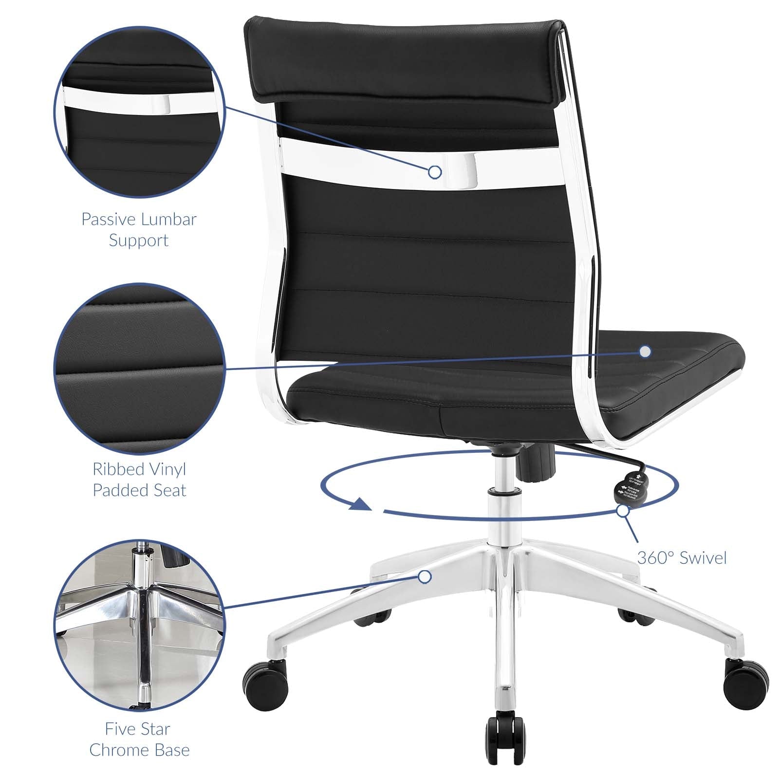 Deluxe Armless Mid Back Office Chair