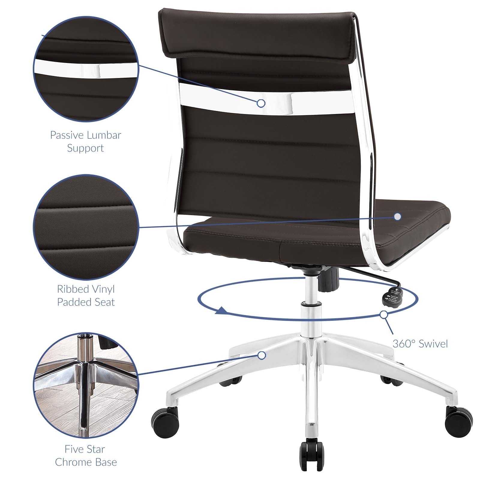 Deluxe Armless Mid Back Office Chair