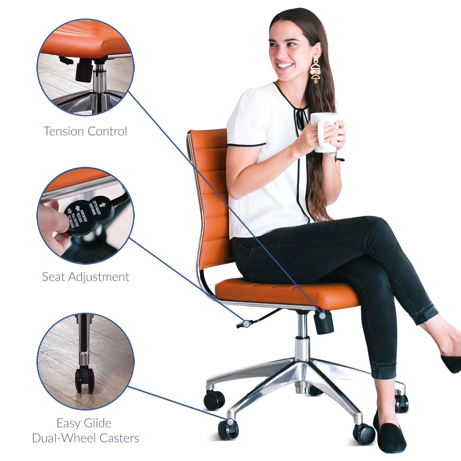 Deluxe Armless Mid Back Office Chair