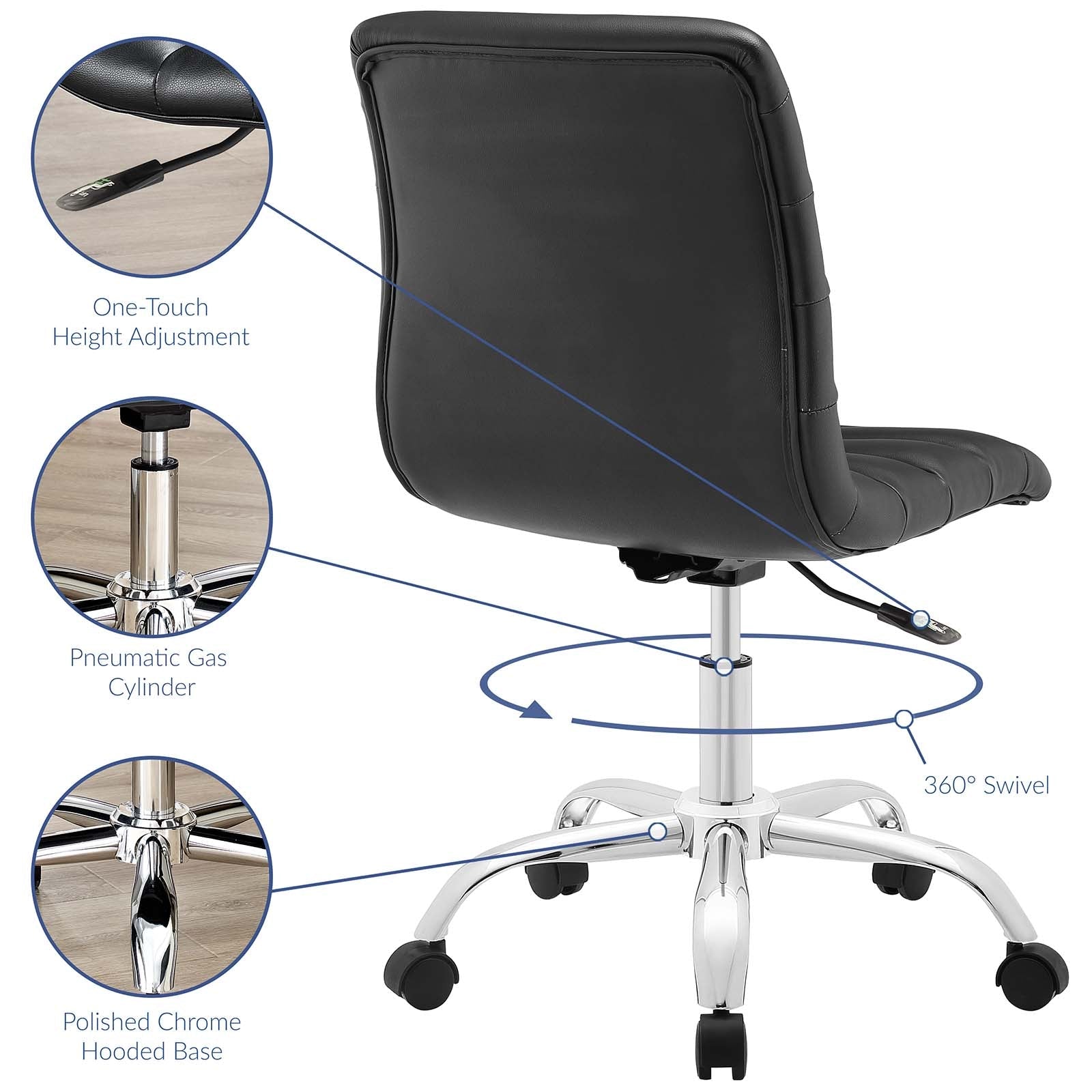 Nova Armless Mid Back Office Chair