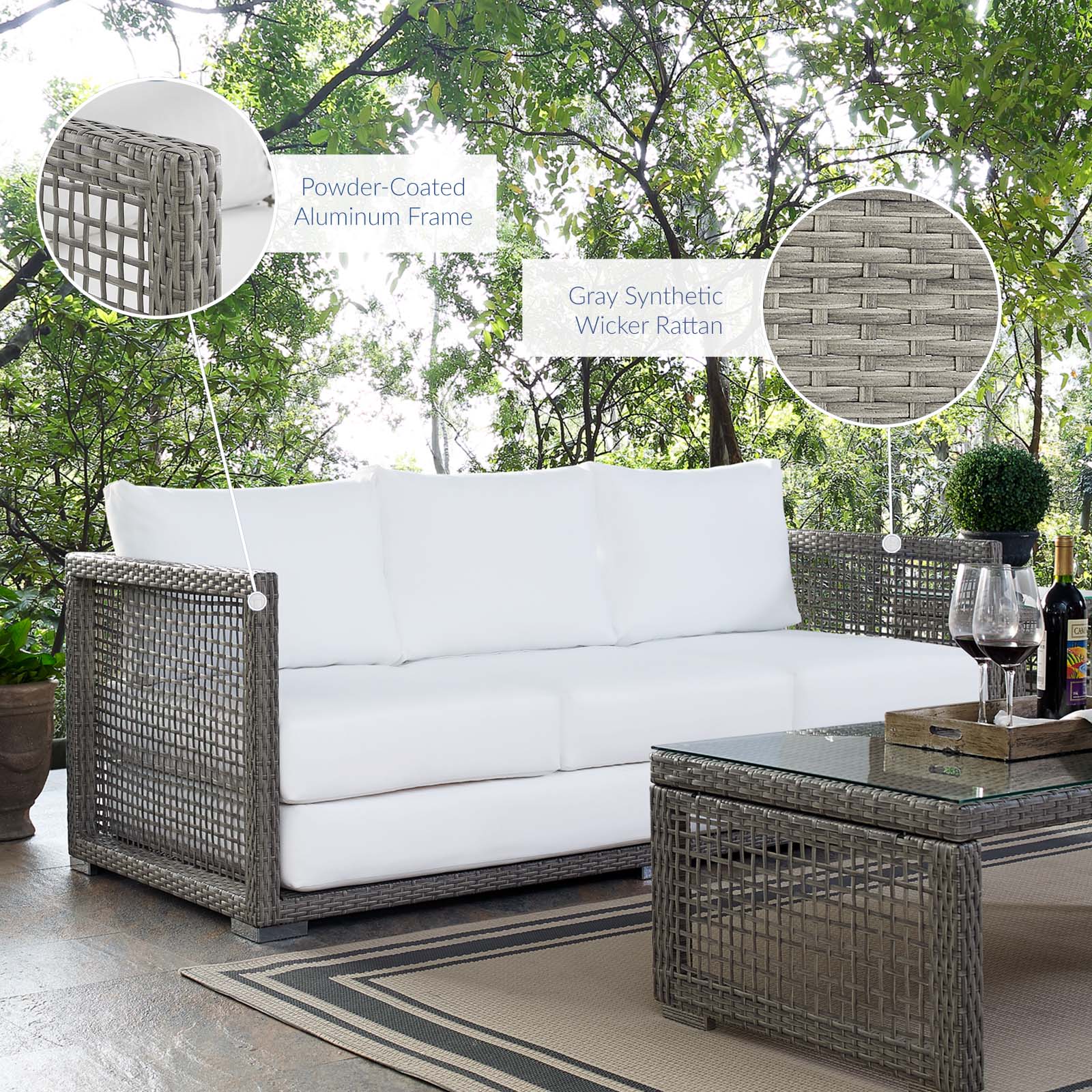 Maui 3-Piece Outdoor Patio Wicker Rattan Set