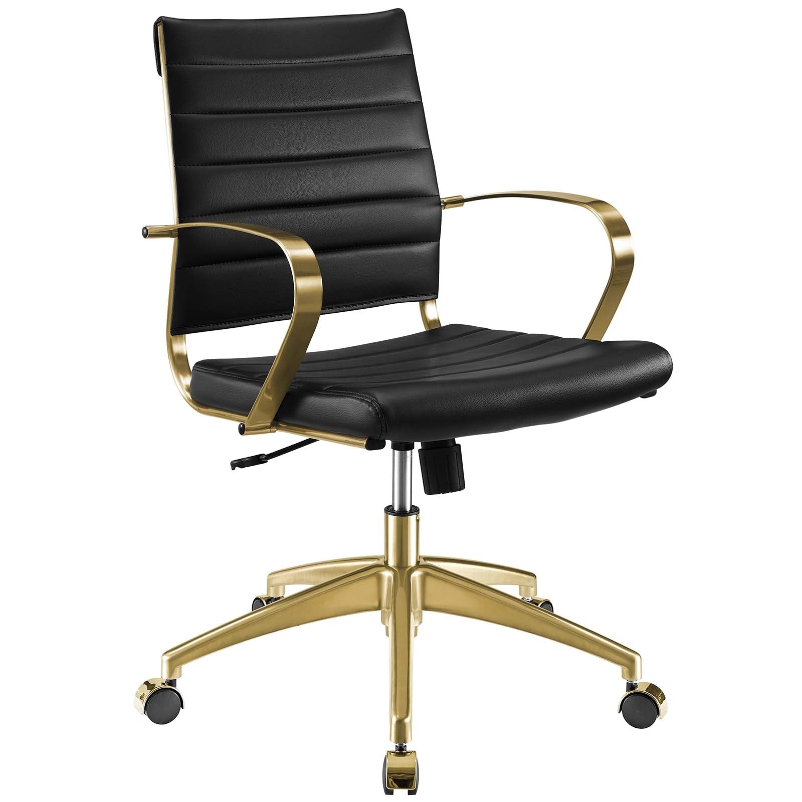 Deluxe Gold Stainless Steel Midback Office Chair