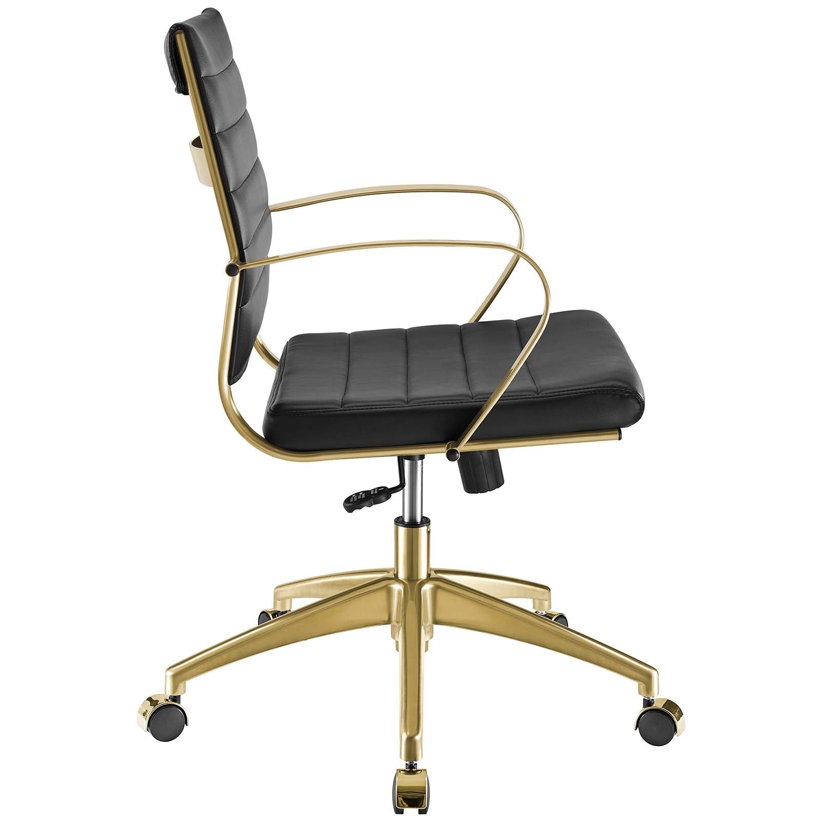 Deluxe Gold Stainless Steel Midback Office Chair
