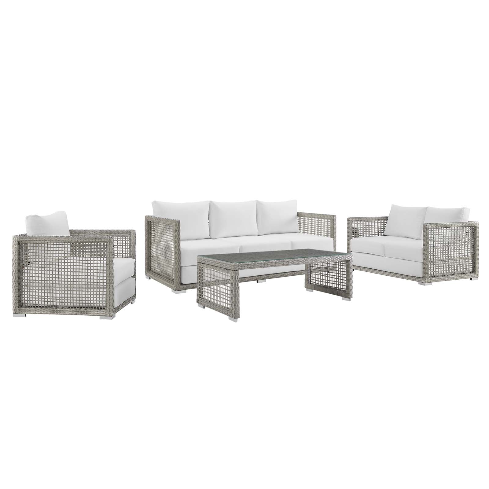 Maui 4 Piece Outdoor Patio Wicker Rattan Set