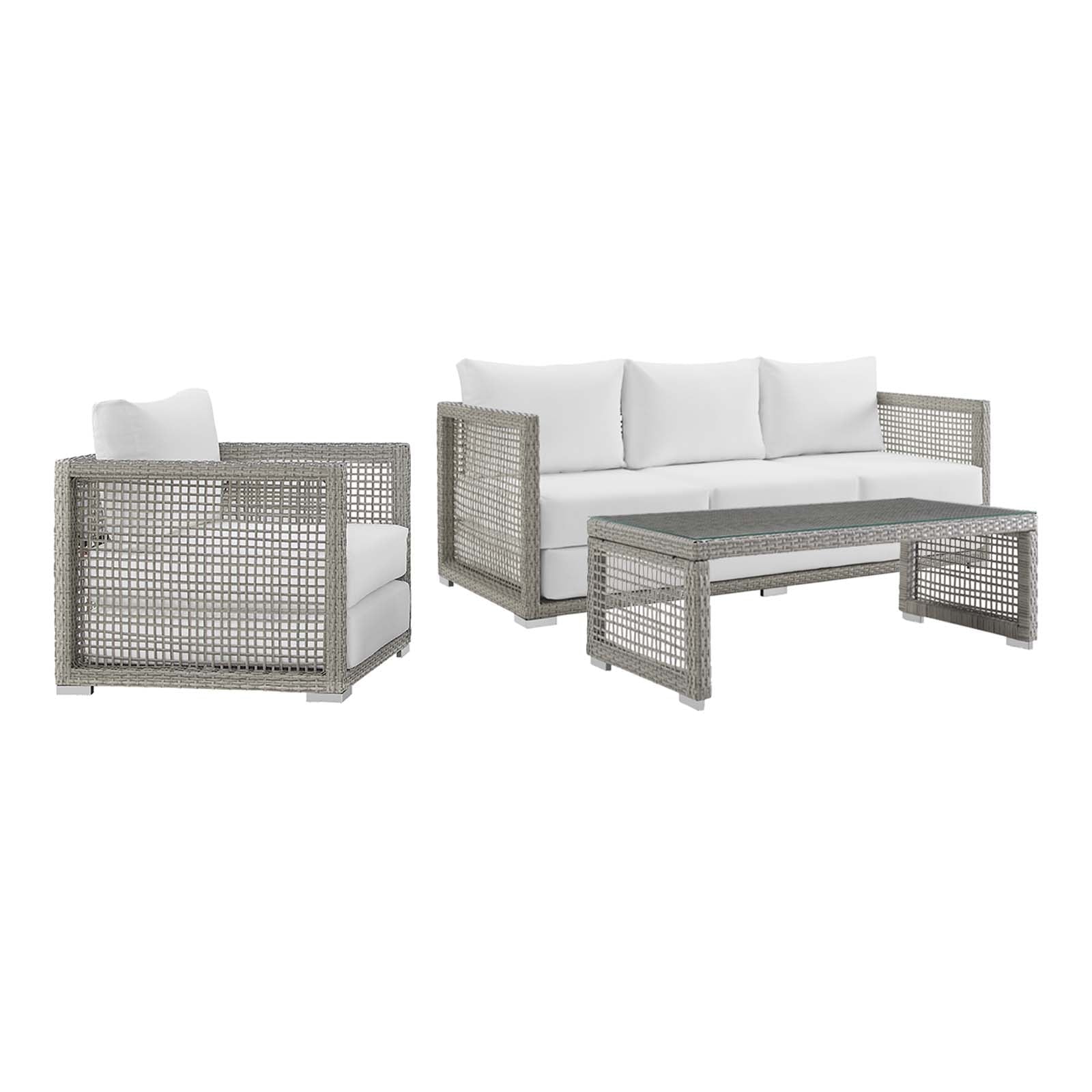 Maui 3-Piece Outdoor Patio Wicker Rattan Set