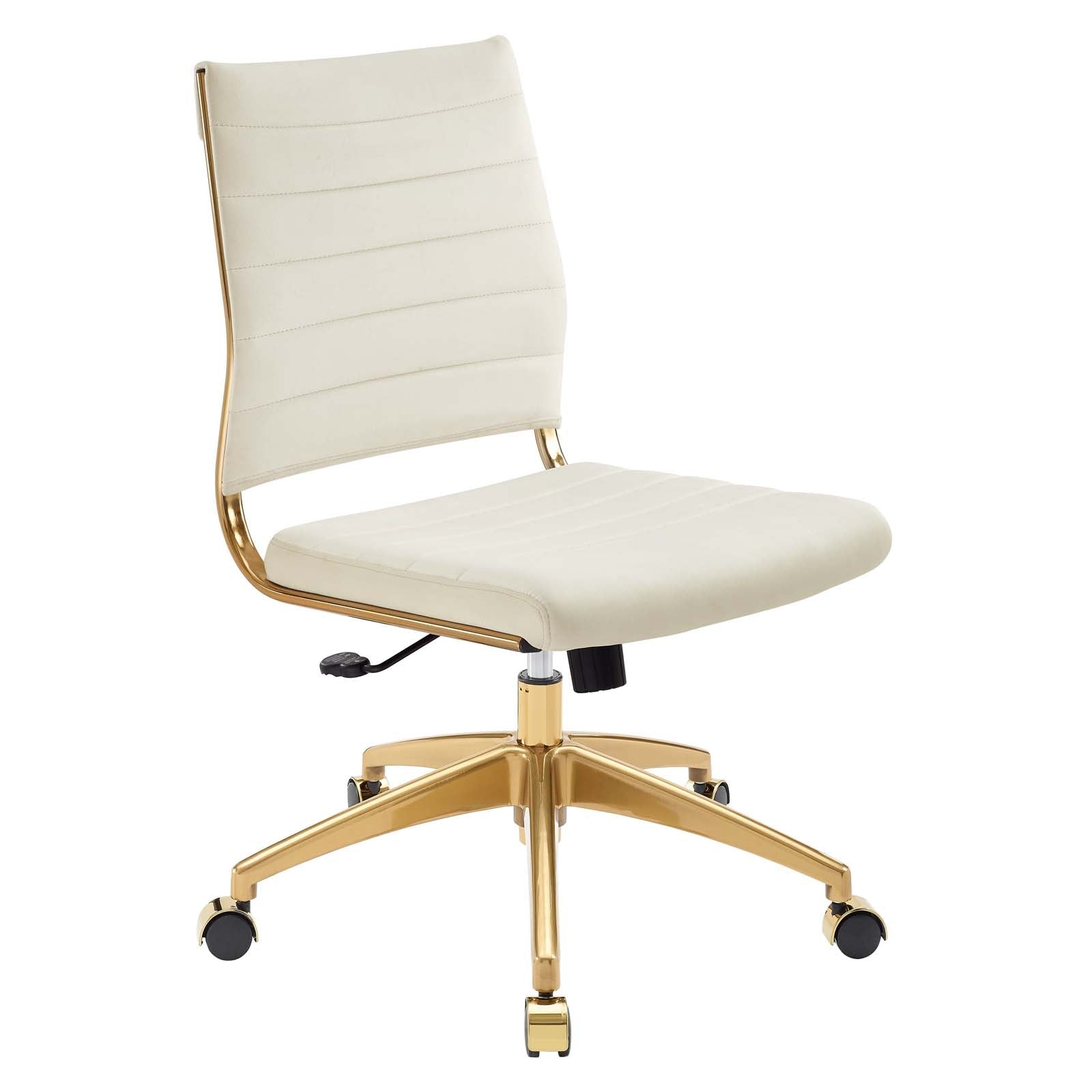 Deluxe Armless Mid Back Velvet Office Chair