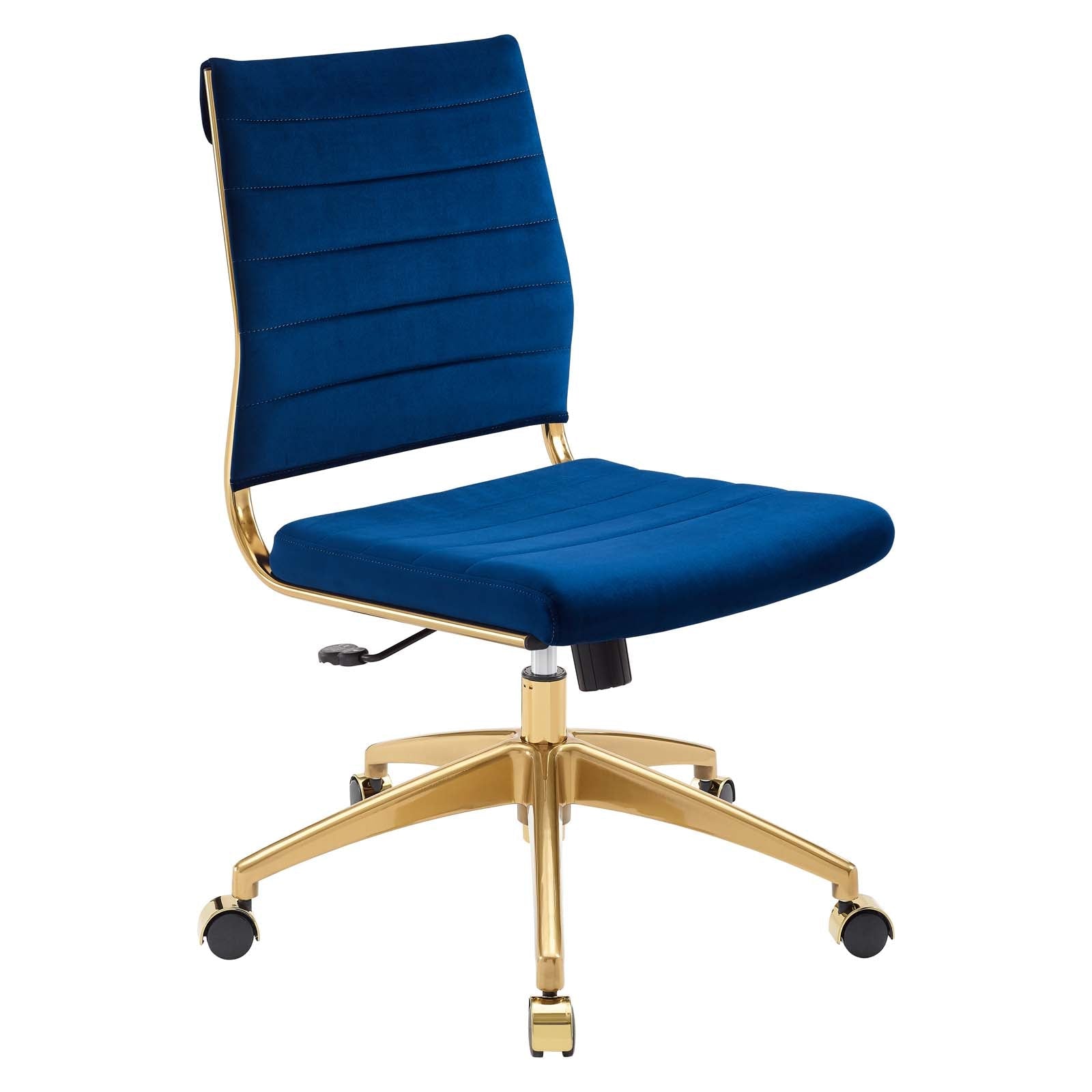 Deluxe Armless Mid Back Velvet Office Chair