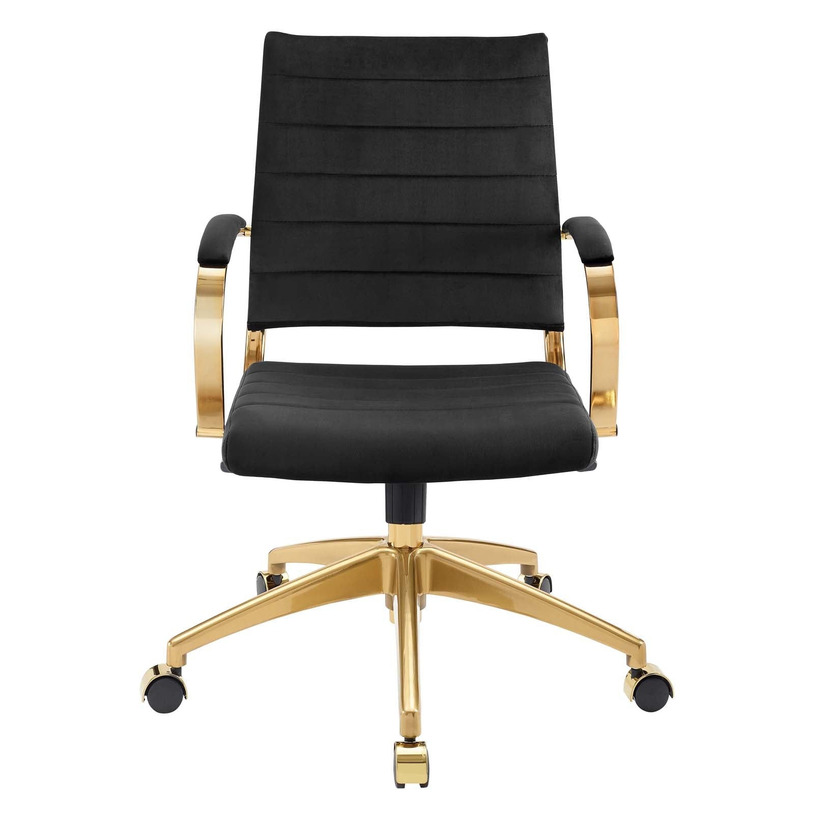 Deluxe Mid Back Velvet Office Chair Gold