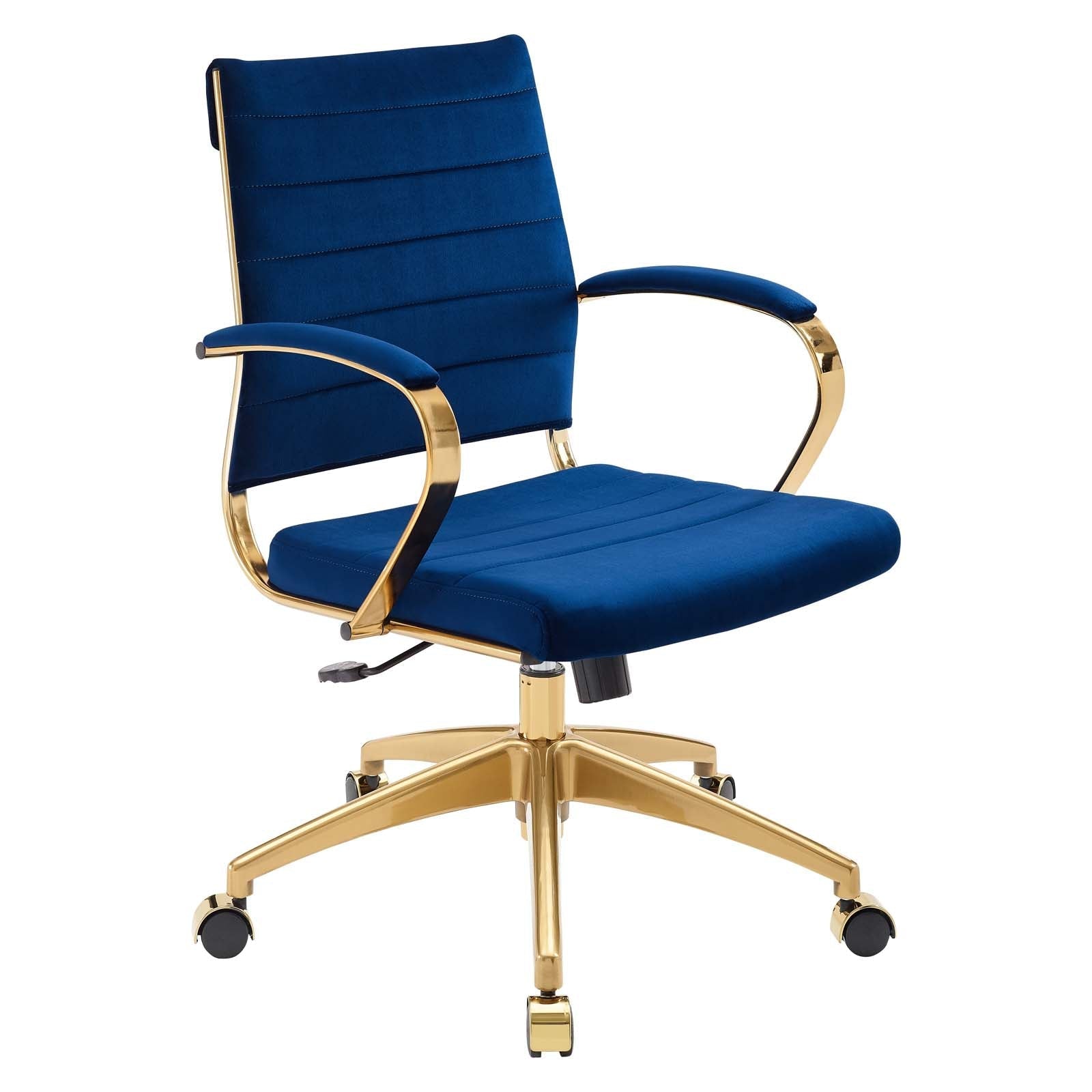 Deluxe Mid Back Velvet Office Chair Gold