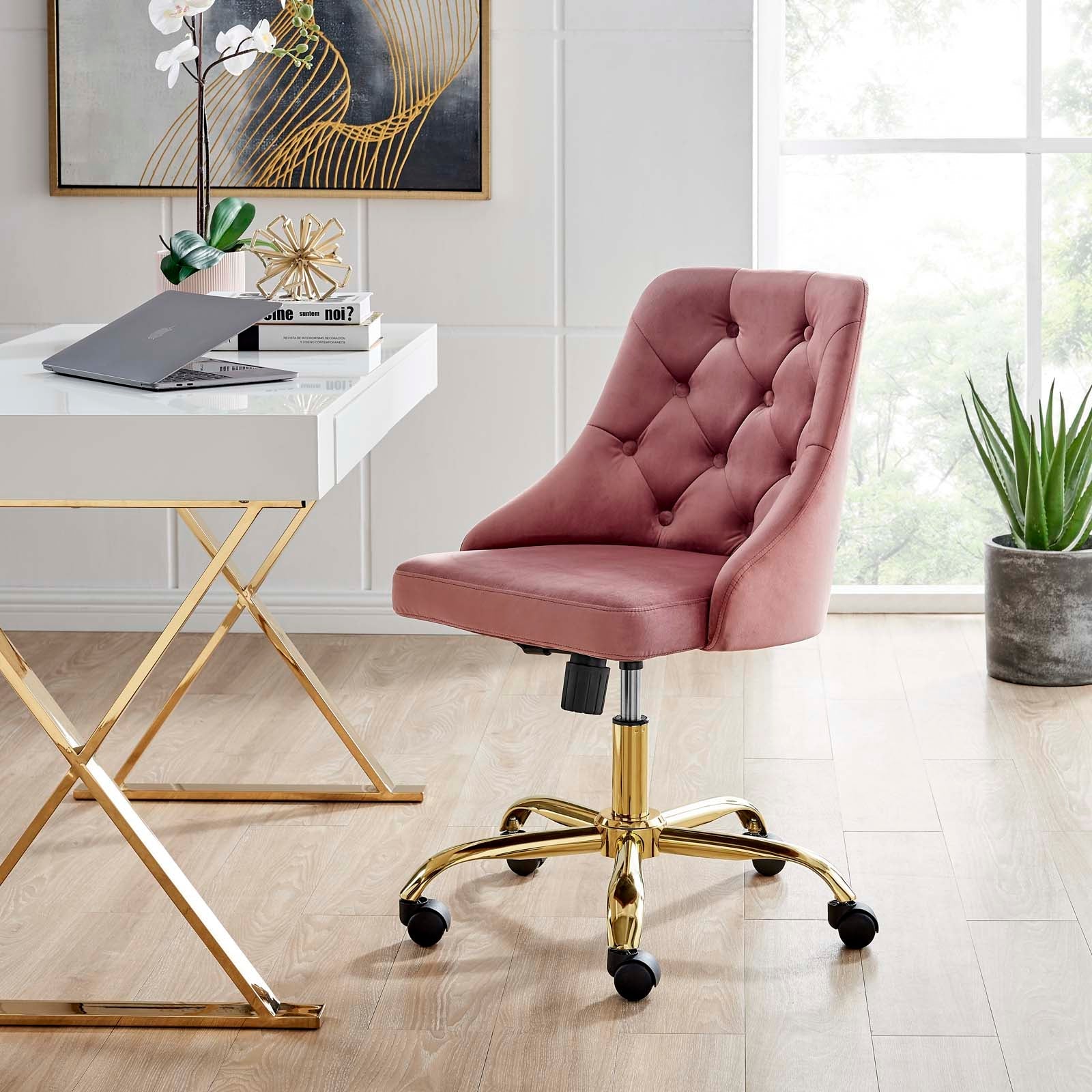 Loft Tufted Office Chair Gold