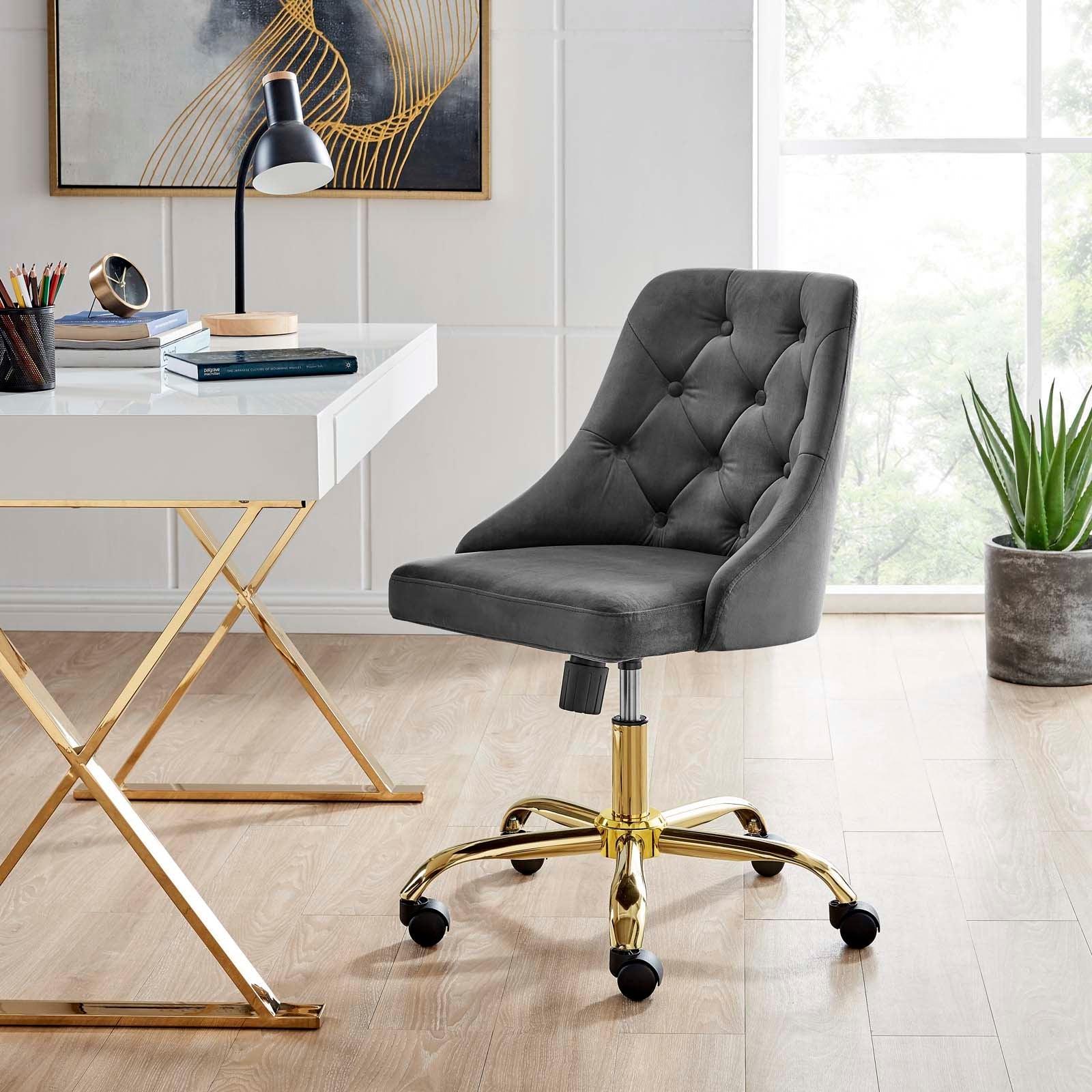 Loft Tufted Office Chair Gold