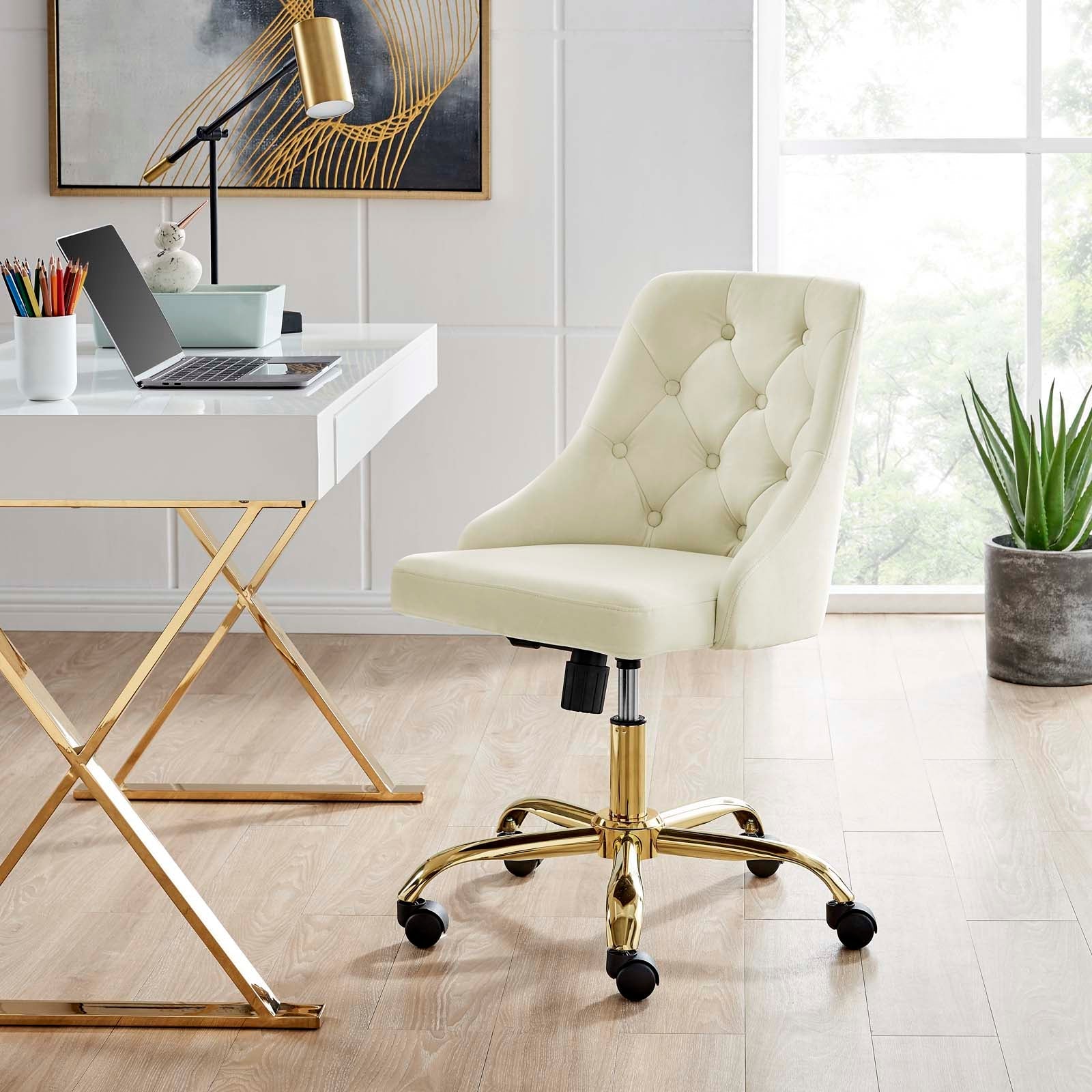 Loft Tufted Office Chair Gold