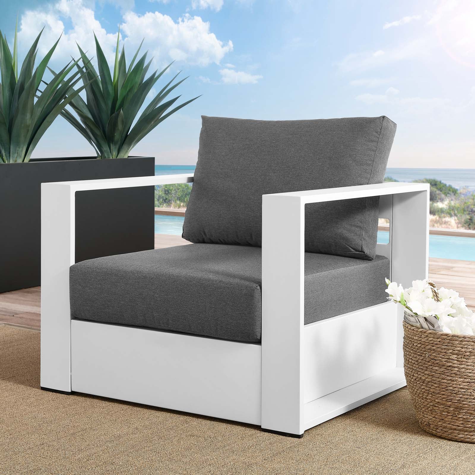 Brentwood Outdoor Patio Powder-Coated Aluminum Armchair