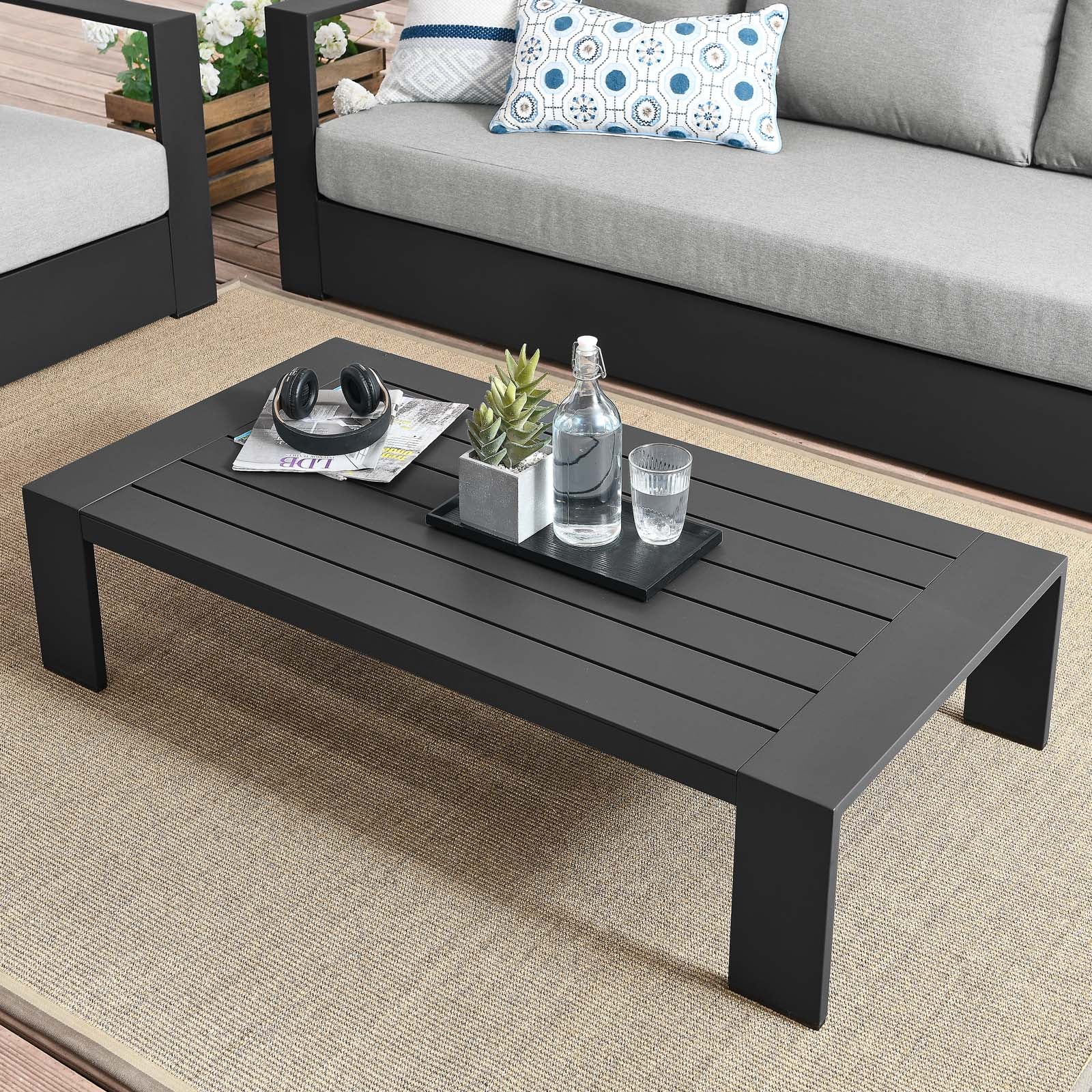 Brentwood Outdoor Patio Powder-Coated Aluminum Coffee Table