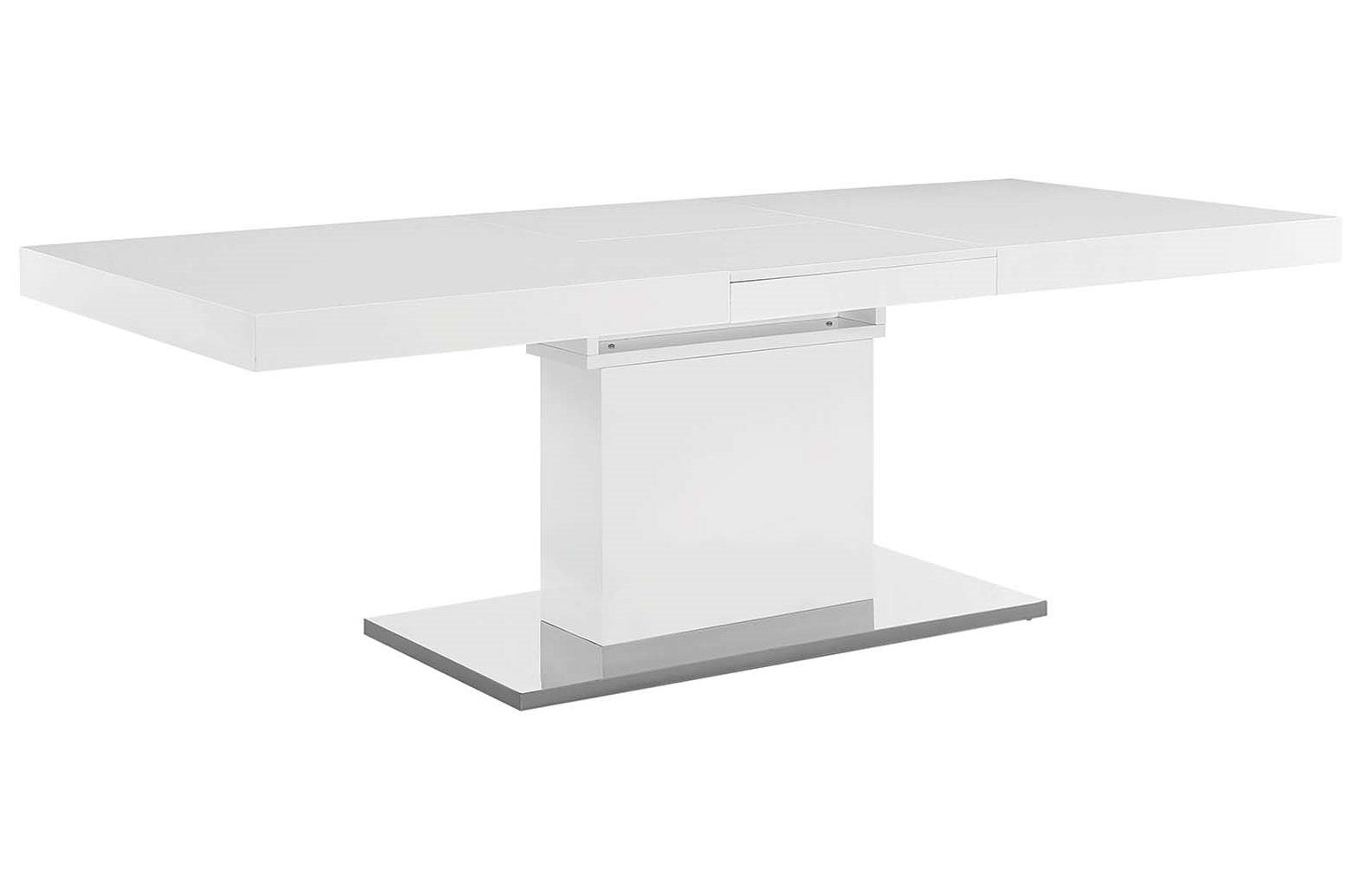 Evens 71"-94" Extendable Dining Table Glossy White