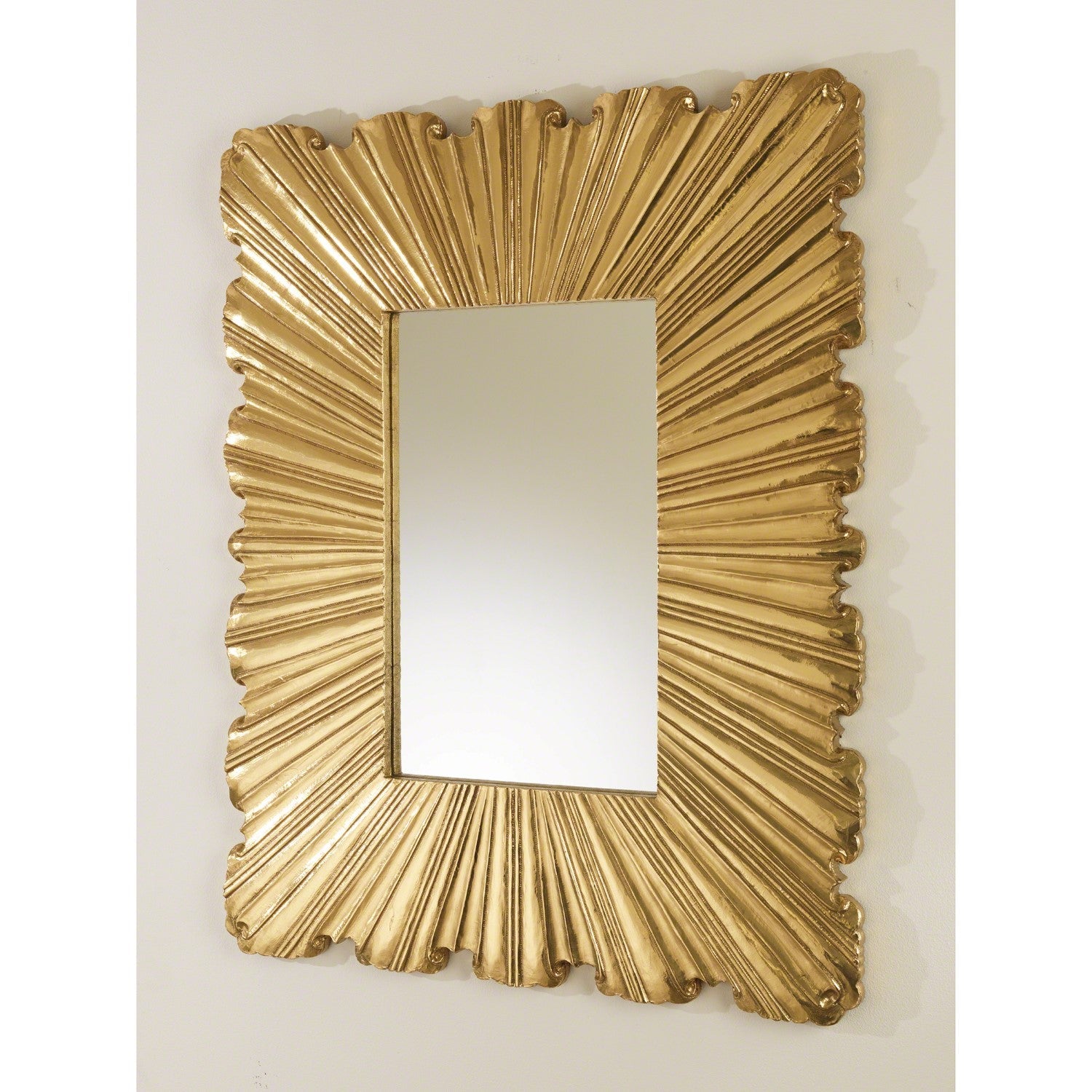 Linen Fold Mirror In Brass