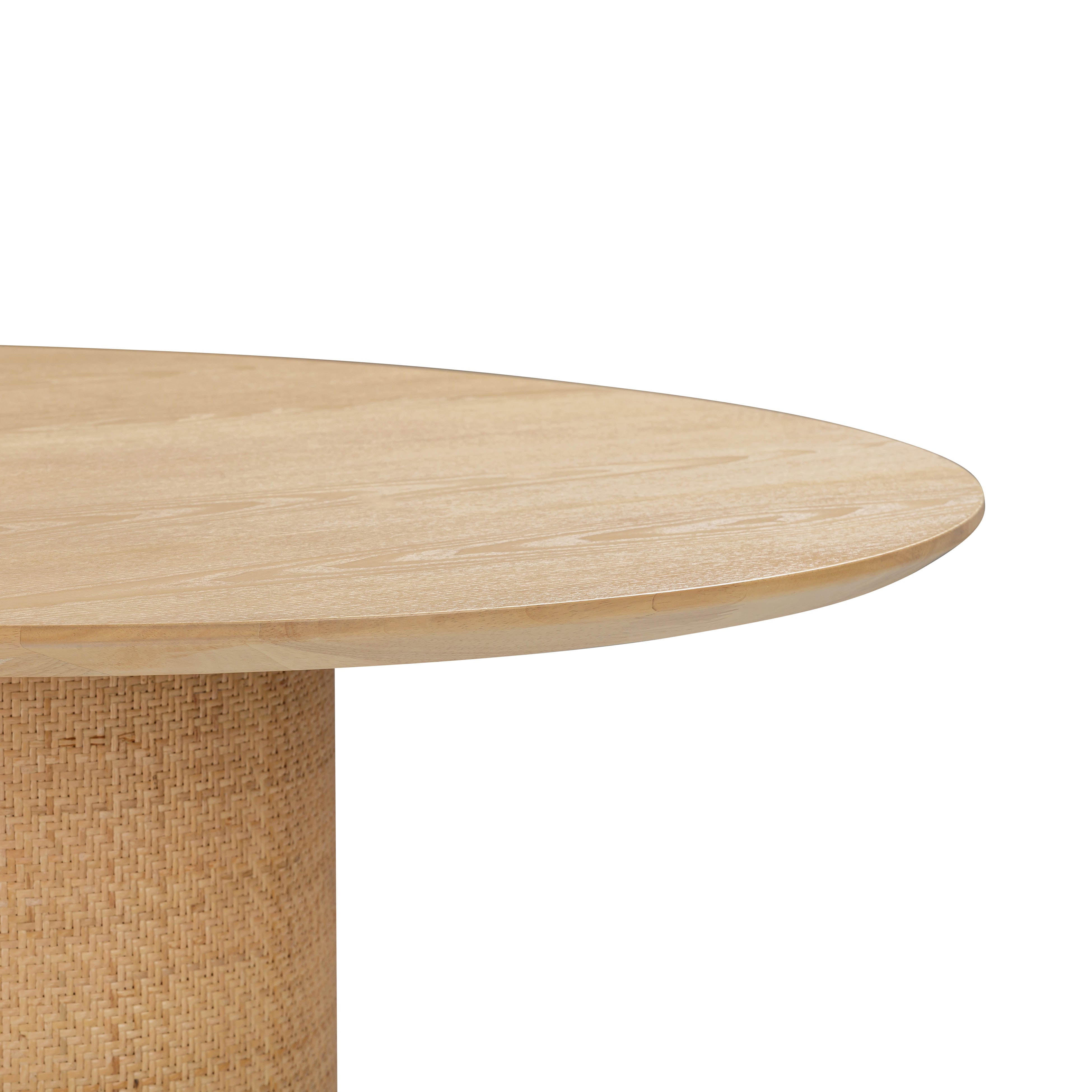 Nomad Wood and Rattan 49" Round Dining Table