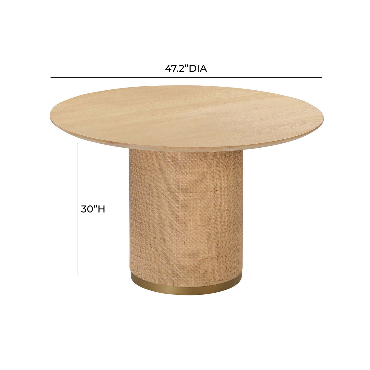 Nomad Wood and Rattan 49" Round Dining Table
