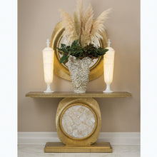 Load image into Gallery viewer, Opera Fluted Console Brass with Quartz Insert