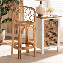 Load image into Gallery viewer, Rattan Criss-Cross Counter Stool