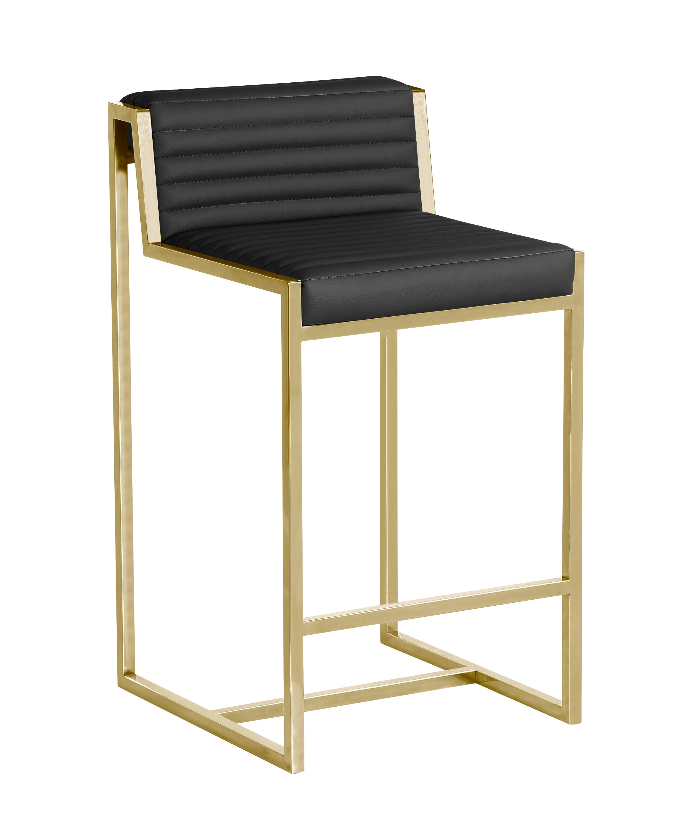 Ripple Counter Stool With Brushed Gold Frame