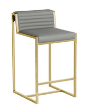 Load image into Gallery viewer, Ripple Counter Stool With Brushed Gold Frame