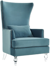 Load image into Gallery viewer, Bristol Sea Blue Velvet Chair with Lucite Legs