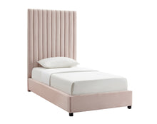 Load image into Gallery viewer, Arabelle Blush Velvet Bed in Twin