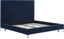 Load image into Gallery viewer, Delilah Navy Textured Velvet Bed in King