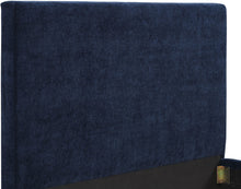 Load image into Gallery viewer, Delilah Navy Textured Velvet Bed in Queen