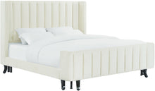 Load image into Gallery viewer, Waverly Cream Velvet Bed in King