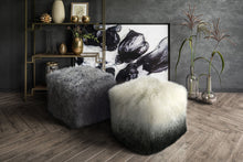 Load image into Gallery viewer, Tibetan Sheep White to Grey Pouf