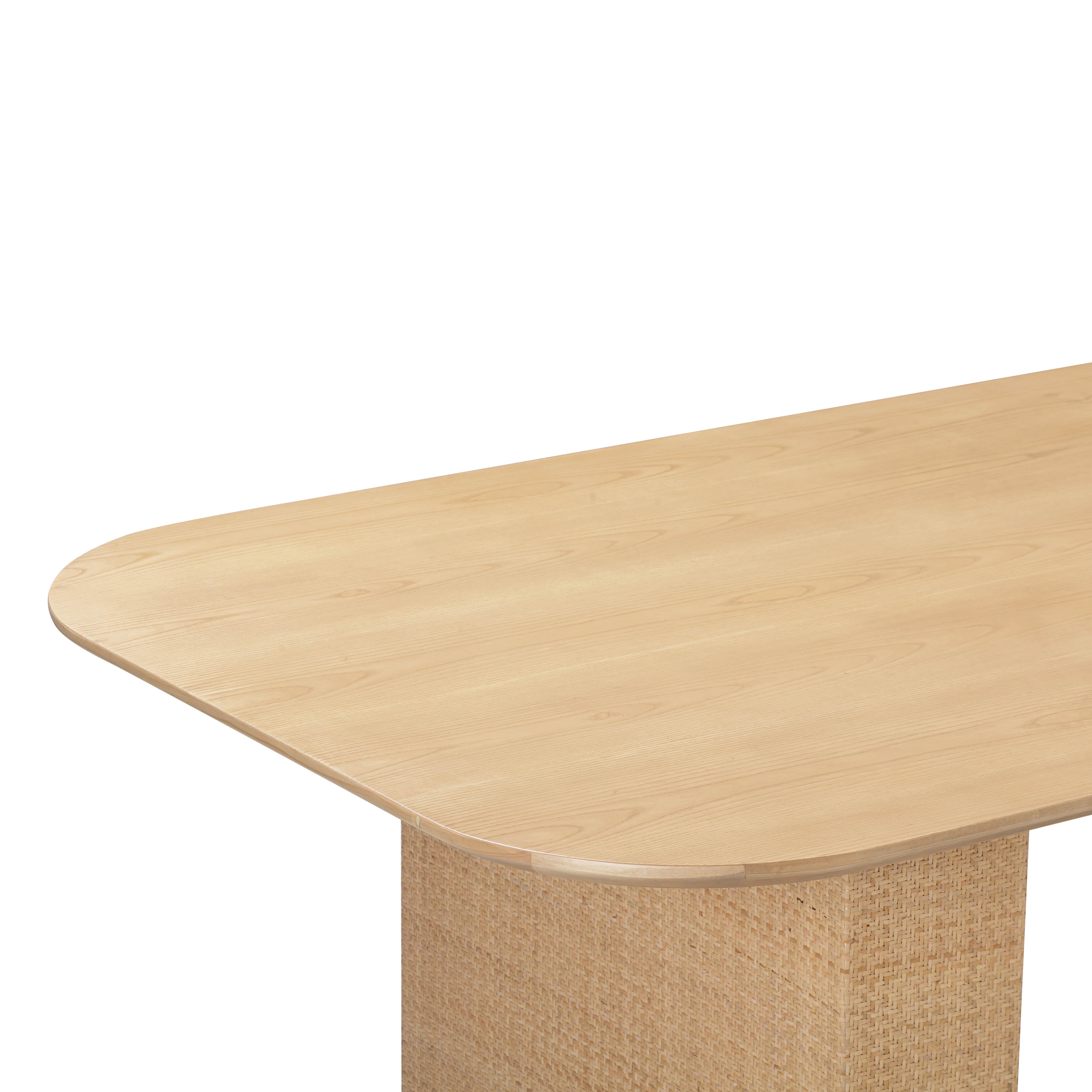 Nomad Wood and Rattan 96" Dining Table